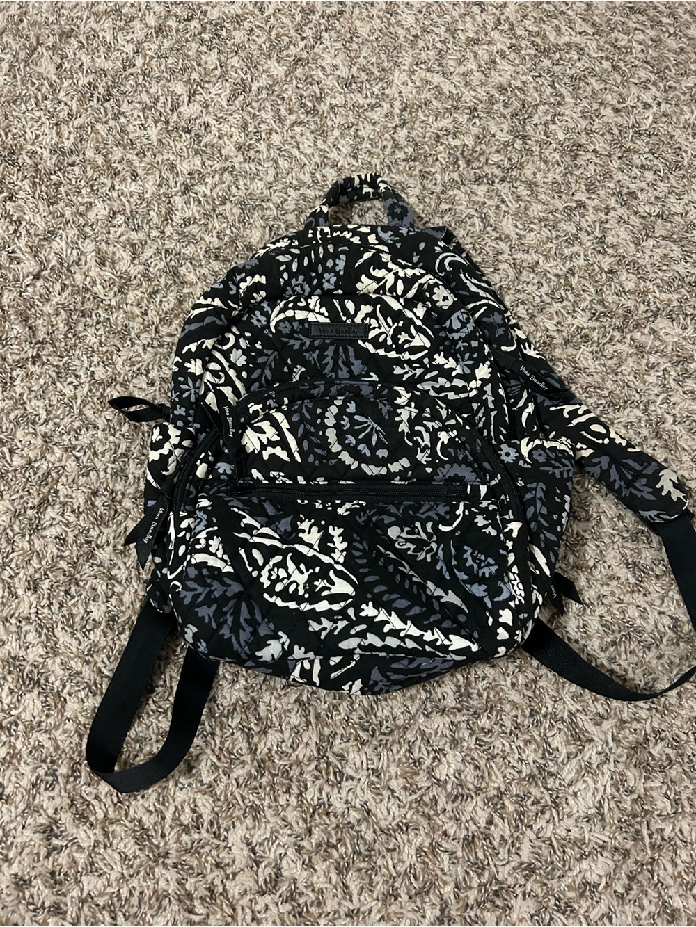 Vera Bradley Floral Print Black & White Backpack